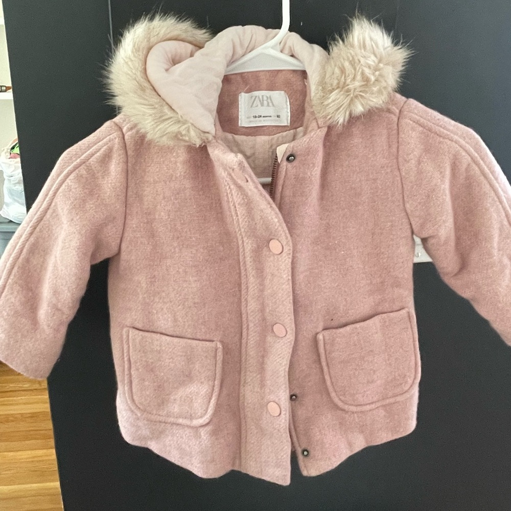 Zara, fur hood, toddler jacket